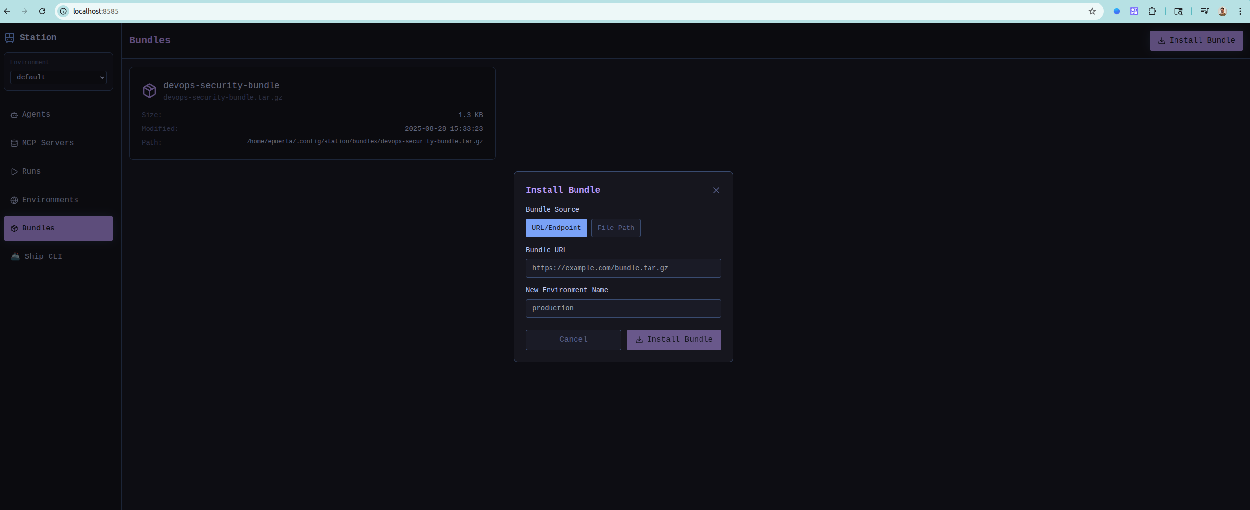 Install Bundle Interface